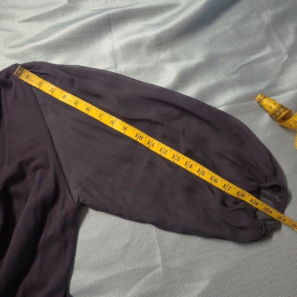 FCUK Silk Sleeve Knit Top in Deep Grey - Picture 8 of 16